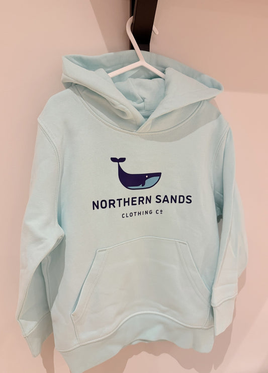 Kids Aqua Blue Whale Hoodie